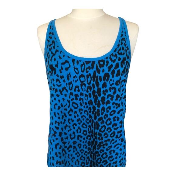 Chaser NWT Women’s Animal Print Pullover Knit Tank Top Small Royal Blue Scoop - Picture 4 of 14